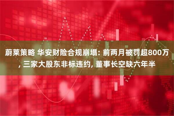 蔚莱策略 华安财险合规崩塌: 前两月被罚超800万, 三家大股东非标违约, 董事长空缺六年半