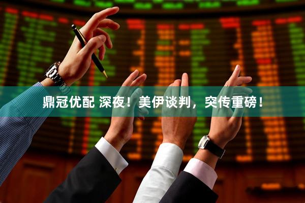 鼎冠优配 深夜！美伊谈判，突传重磅！